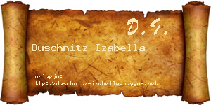 Duschnitz Izabella névjegykártya